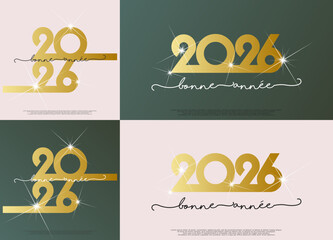 Bonne ann&eacute;e - meilleurs v&oelig;ux 2026 - vecteur pour affiche banni&egrave;re salutation et c&eacute;l&eacute;bration du nouvel an 2026.
