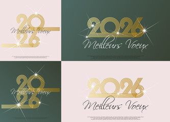 Bonne ann&eacute;e - meilleurs v&oelig;ux 2026 - vecteur pour affiche banni&egrave;re salutation et c&eacute;l&eacute;bration du nouvel an 2026.