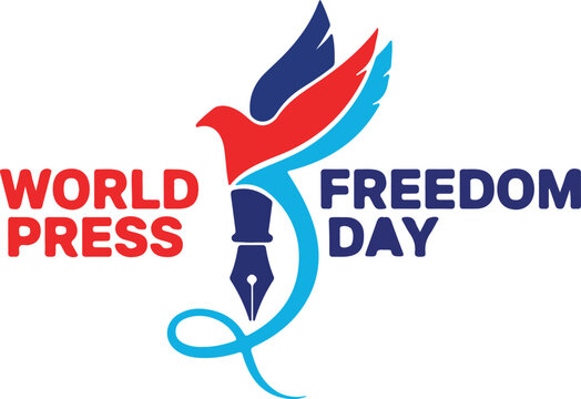 World press freedom day concept graphic with dove and pen icon - Powered by Adobe