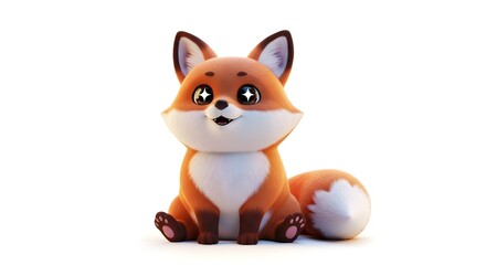 Fototapeta premium 3D Cute Fox Mascot – Vector Illustration for Kids & Branding