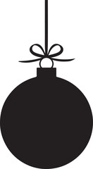 Christmas Ornament Ball with bow Silhouette