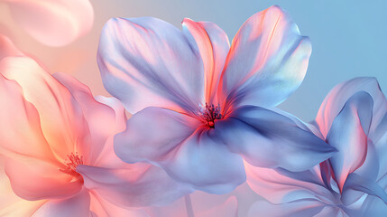 Fototapeta premium Organic Bloom Of Translucent Petals Creating Radiant Light Composition