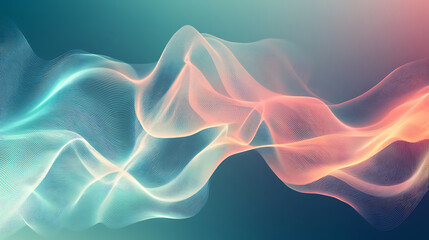 Obraz premium Soft Glowing Lines Forming Gentle Energy Motion In Pastel Gradient Style