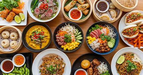 Delicious assortment of bao, poke bowls, spring rolls, dumplings and edamame paired with dipping sauces offers a lively and inviting selection of Asian comfort food.