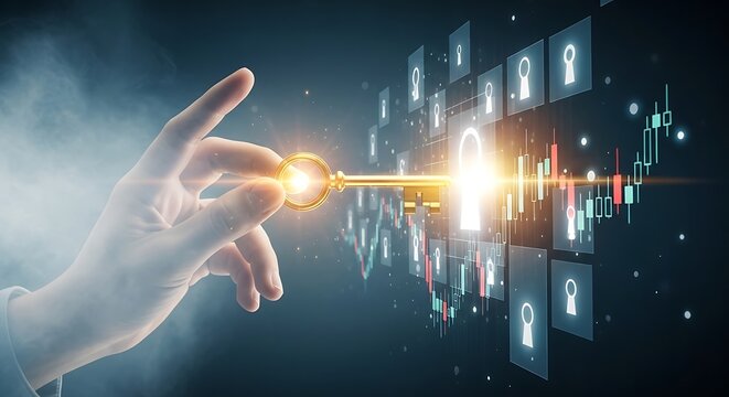 Hand unlocks digital future with key and data encryption