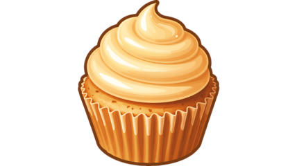 chocolate muffin isolated on transparent background.