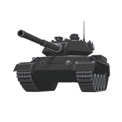 Military Tank: A powerful military tank stands ready, its imposing silhouette and robust design symbolizing strength and readiness for action.