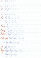 Ukrainian Alphabet Handwriting Practice Worksheet Cursive Propisi