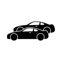 sedan car icon silhouette vector design