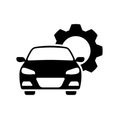car settings icon silhouette vector design