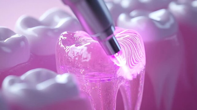 surgery on the back using new technologies, laser, UV light, dental prosthesis