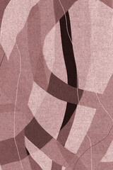 Modern abstract minimalist art. Lines and shapes in warm brown colors. Brush strokes and thin white lines on paper textured background.