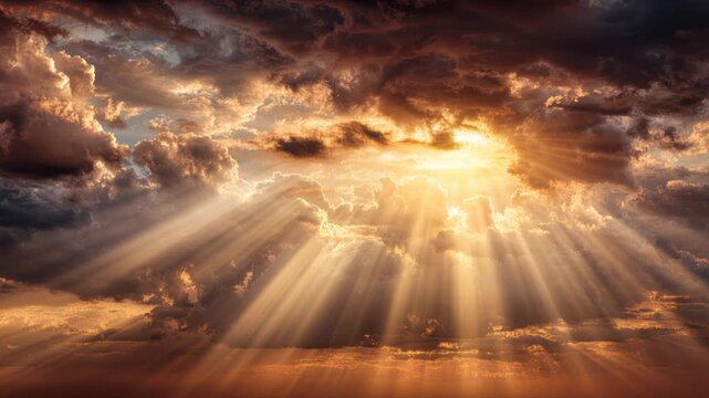 Shining sky with clouds, heaven concept