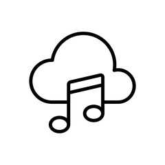 Cloud Storage music icon line vector design