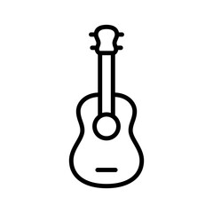 Guitar musical instrument icon line vector design