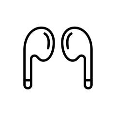 bluetooth earphone  icon line vector design