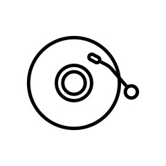 Disc music player icon line vector design