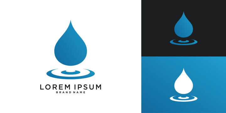 Blue water drop splash logo vector design