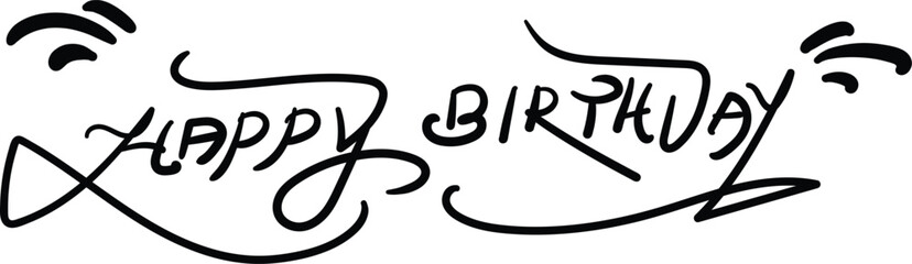 Vector art of happy birthday calligraphic text, handdrawn isolated on © vectolab