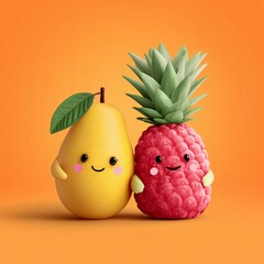 fresh pear and pineapple