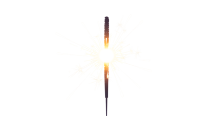 Sparkler Firework – Transparent PNG, Glowing Celebration Element for New Year, Birthdays & Event Graphics.