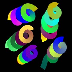 Abstract gradient line art illustration