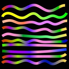 set of abstract gradient line art