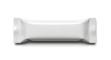 Blank white candy bar wrapper mockup isolated on white background for branding and product presentat