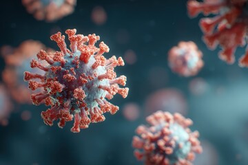 Abstract 3D Rendering of Novel Coronavirus Medical Concept