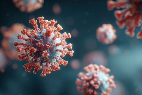 Abstract 3D Rendering of Novel Coronavirus Medical Concept