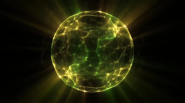 Luminous sphere radiance energy explosion glow fractal bright light digital art orb plexus connections electricity - Powered by Adobe