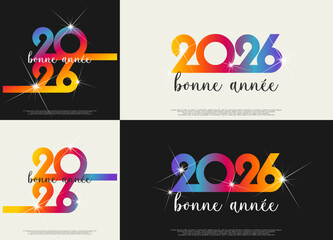 Obraz premium Bonne année - meilleurs vœux 2026 - vecteur pour affiche bannière salutation et célébration du nouvel an 2026.