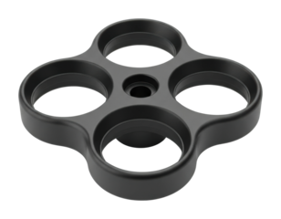 Innovative black spinner toy design product minimalist isolated on transparent background