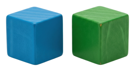 Colorful wooden blocks playtime creative fun home toys isolated on transparent background