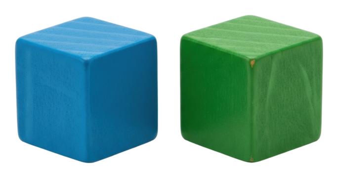 Colorful wooden blocks playtime creative fun home toys isolated on transparent background