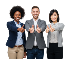 Team collaboration success office space group positive vibes isolated on transparent background