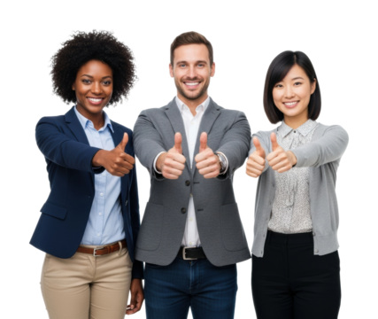 Team collaboration success office space group positive vibes isolated on transparent background