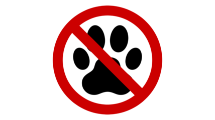 Bold red prohibition symbol declares a restriction and warns against specific actions with its clear, graphic design and universal message