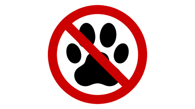 Bold red prohibition symbol declares a restriction and warns against specific actions with its clear, graphic design and universal message