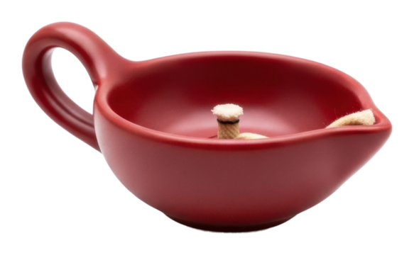 Lighting a candle in a rustic home still life isolated on transparent background