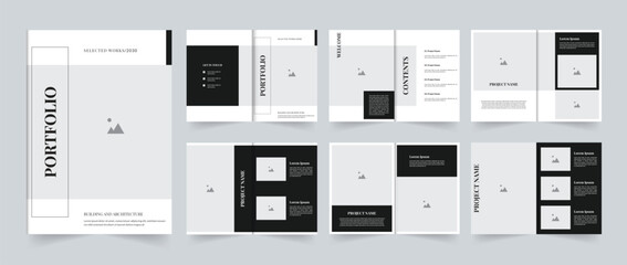 Minimalist Portfolio Brochure Layout Template &ndash; Modern Clean Design for Architecture, Branding & Creative Projects