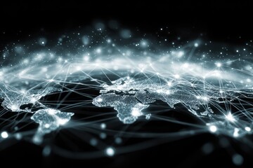 Abstract Visualization of Global Wireless Technology and Connectivity