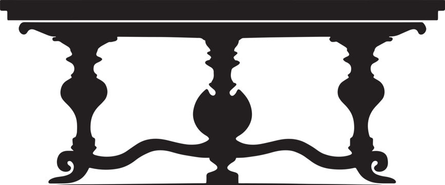 Elegant Table Silhouette Design for Interior Decor and Furniture Presentations in Modern and Classic Styles
