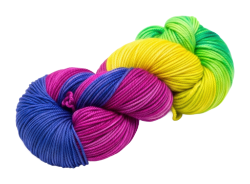 Diy colorful yarn textiles for a cozy home space inspiration isolated on transparent background