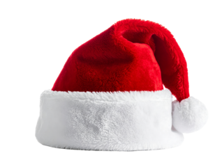 Santa claus hat isolated on a transparent background.