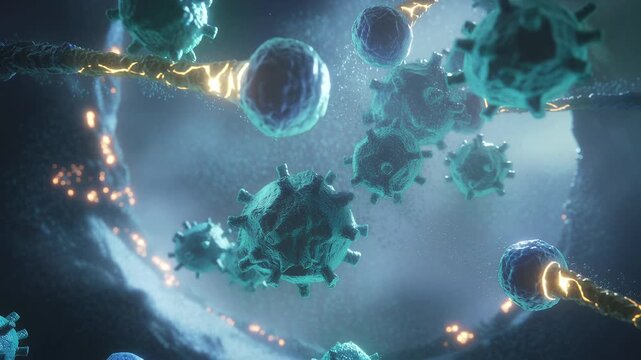 Neutralizing antibodies corralling a virus swarm in extracellular space, Fab arms binding epitopes and crosslinking virions to block receptor engagement and cell entry, immune defense