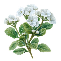 Candytuft Flower, watercolor illustration vector, isolated on a white background.