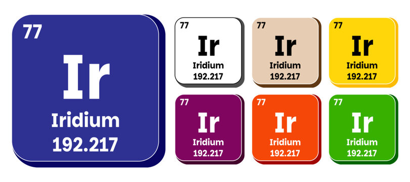 Ir, Iridium element vector icon set, periodic table element. Vector illustration EPS 10 File. Isolated on white background. - Powered by Adobe