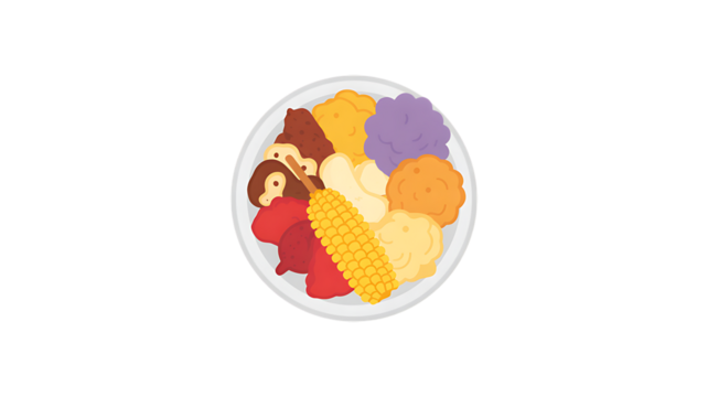 Thanksgiving Dinner Plate, Transparent PNG, Festive Harvest Illustration for Menus, Invites & Social Media.