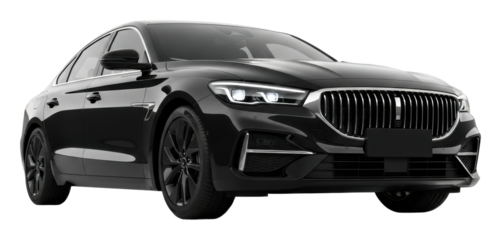 Luxury car showcase urban automotive daylight isolated on transparent background